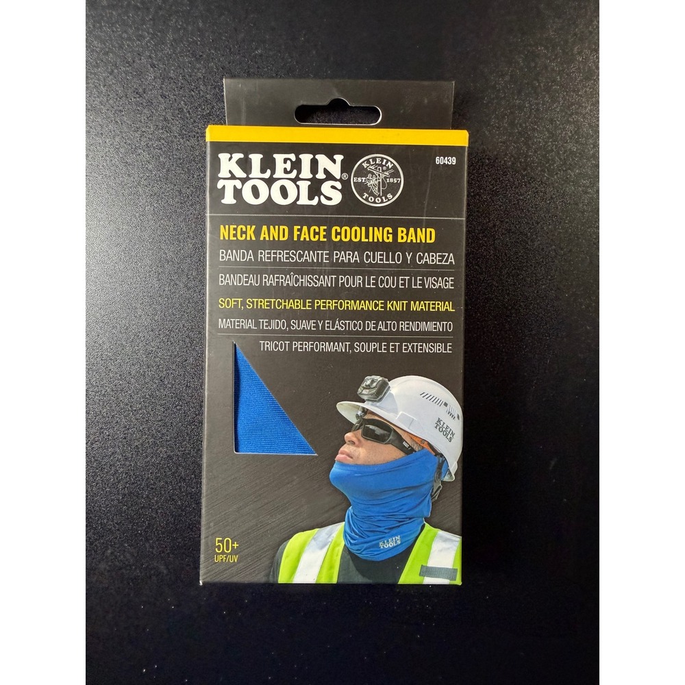 Klein Tools 60439 Blue Neck and Face Cooling Band UPF 50 Gaiter One Size JB6